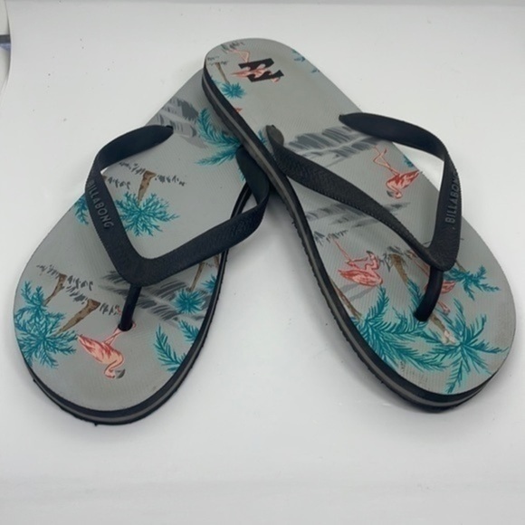 Billabong flip-flops Hawaiian themed size 10 men’s - Picture 1 of 6